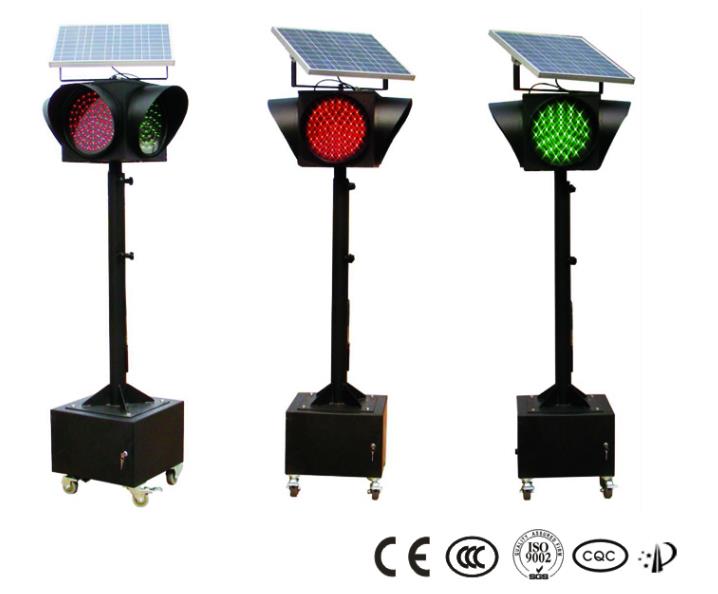 Luz de tráfego solar vermelha, Amarela e Verde estrada, Luz de aviso de tráfego solar LED solar